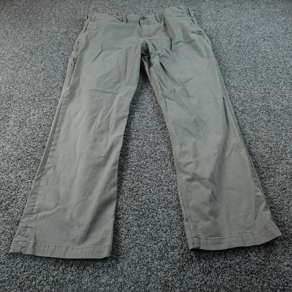 Duluth Trading Pants Mens 42X32 Beige Flex Ballroom Khakis Cargo Chino Stretch